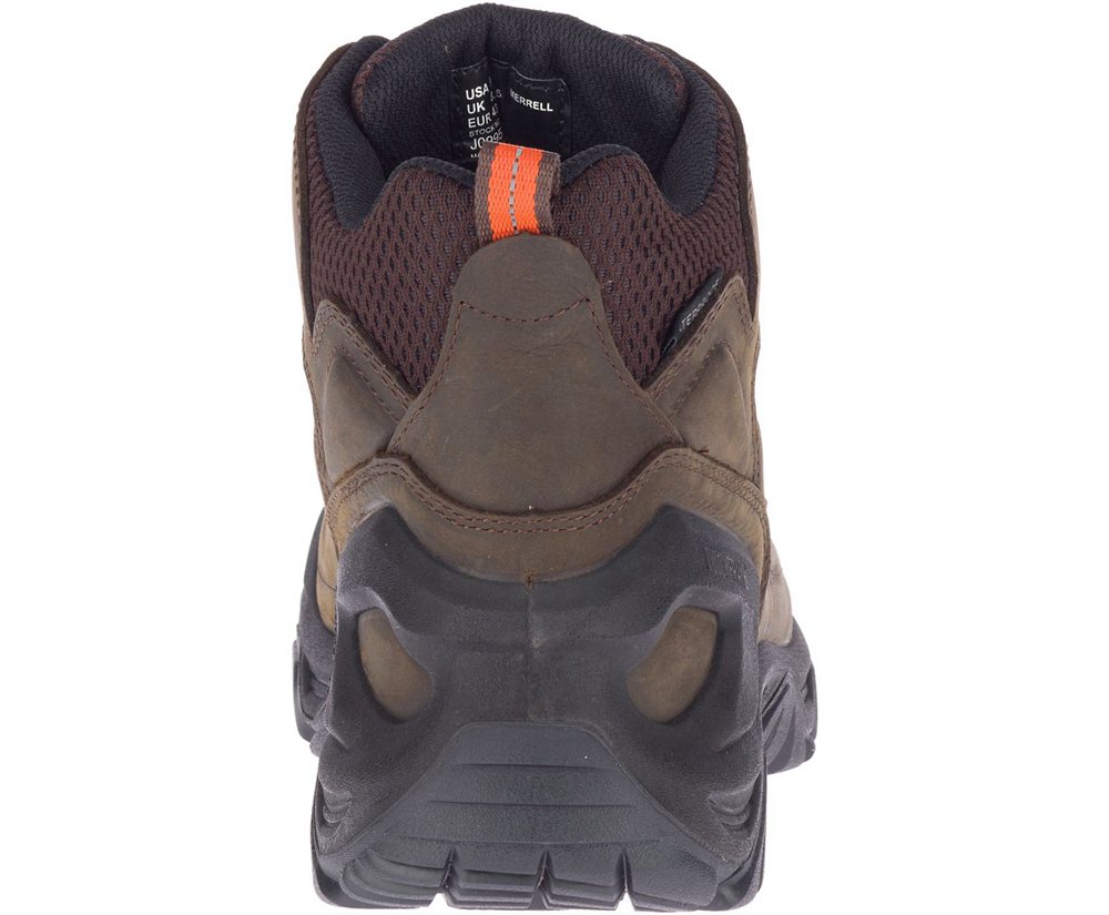 Kozaki Merrell Męskie Brązowe - Strongfield Skórzane 6\" Waterproof Slip-Resistant - 023691-HEV